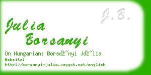 julia borsanyi business card